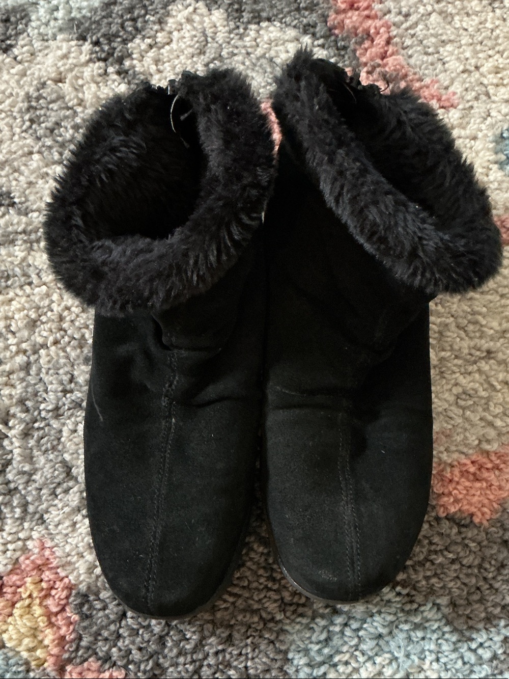 Bare Traps Fur Trim Suede Ankle Boots
